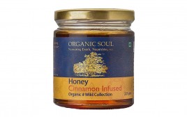 Organic Soul Honey Cinnamon Infused Wild Collection  Glass Jar  225 grams